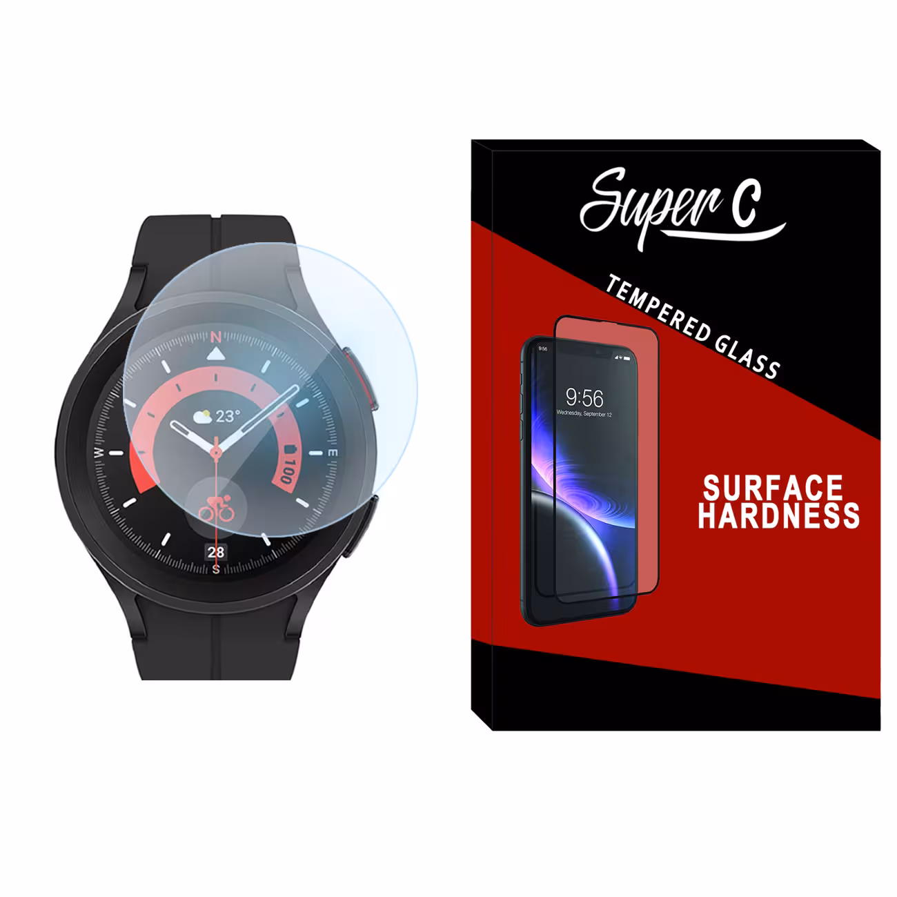 محافظ صفحه نمایش شیشه ای سوپرسی مدل SH-SC مناسب برای ساعت هوشمند سامسونگ Galaxy Watch Pro