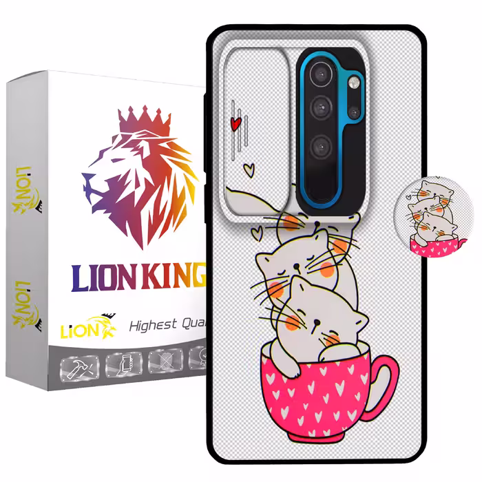 کاور لاین کینگ مدل catlivani2 مناسب برای گوشی موبایل شیایومی Redmi Note 8 Pro به همراه پایه نگهدارنده