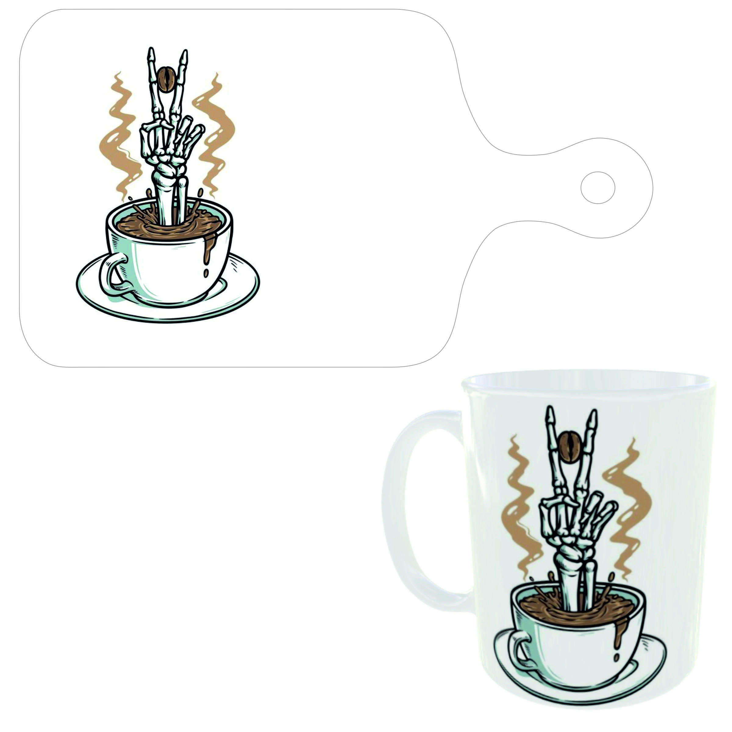 ماگ طرح قهوه  به همراه زیر لیوانی