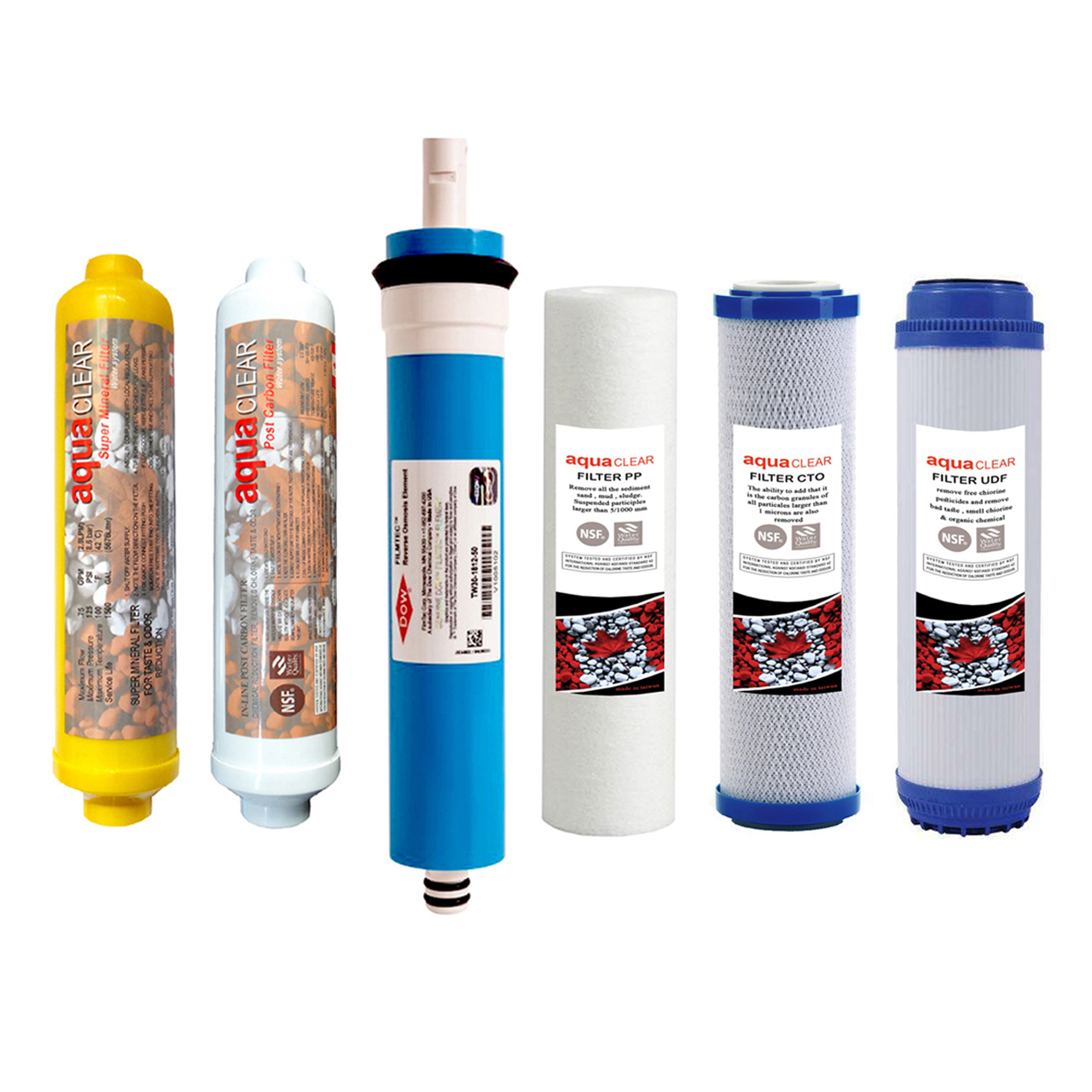 فیلتر دستگاه تصفیه آب آکوآکلر مدل RO-CP6 مجموعه 6 عددی