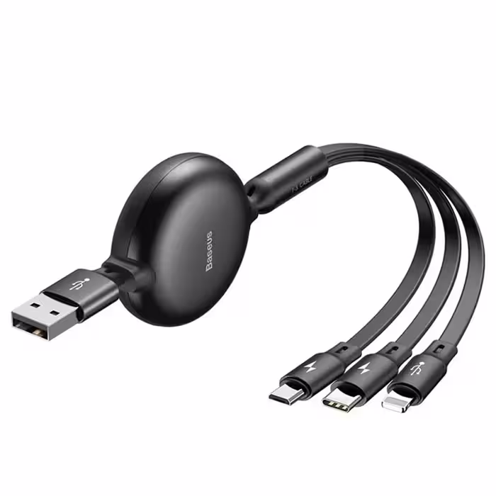 کابل تبدیل USB به لایتنینگ /USB-C/microUSB باسئوس مدل 3IN1 LITTLE OCTOPUS طول 1.2 متر