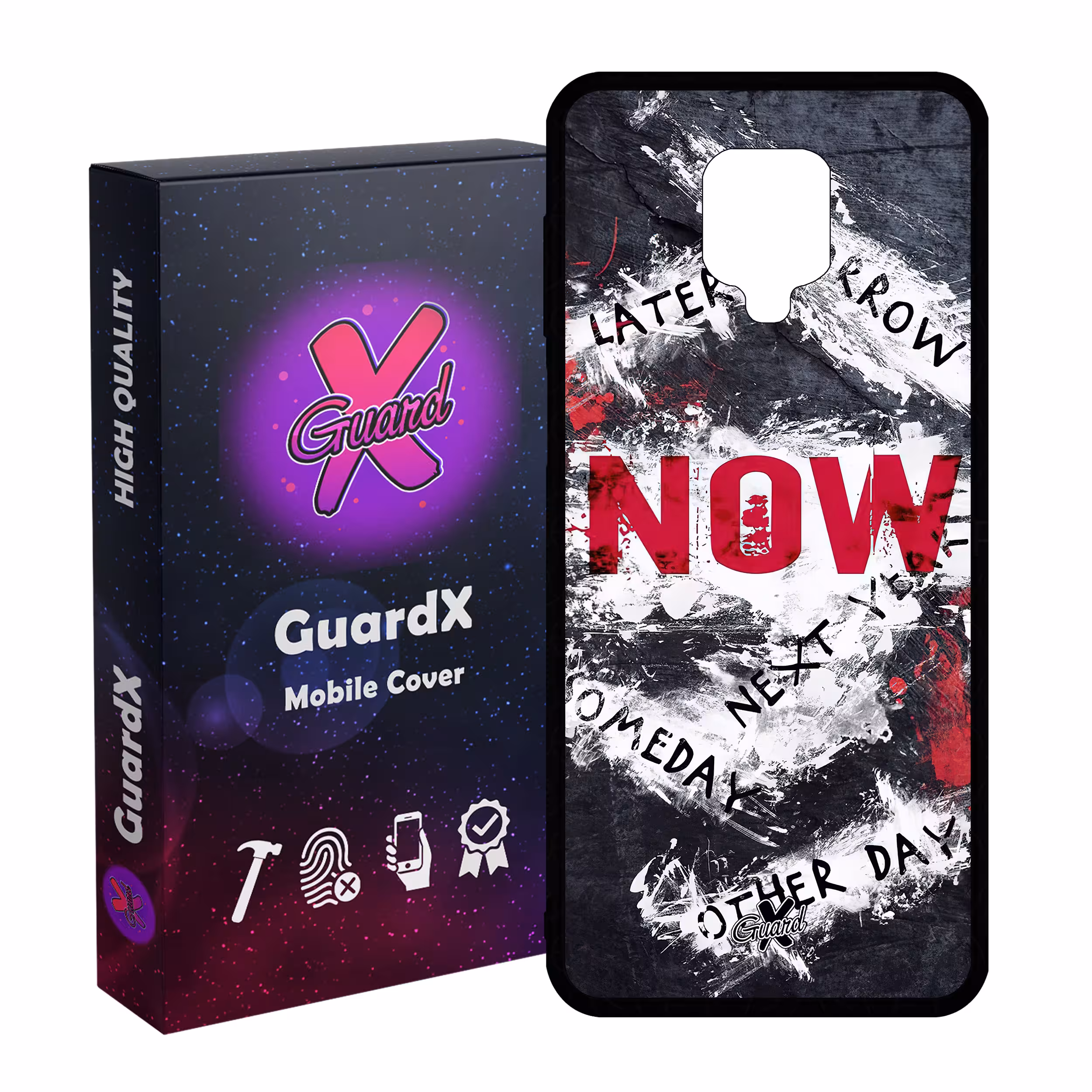 کاور گارد ایکس طرح متن مدل Glass10484 مناسب برای گوشی موبایل شیائومی Redmi Note9 Pro/Note 9 Pro Max/Redmi Note 9S/MI Poco M2 Pro
