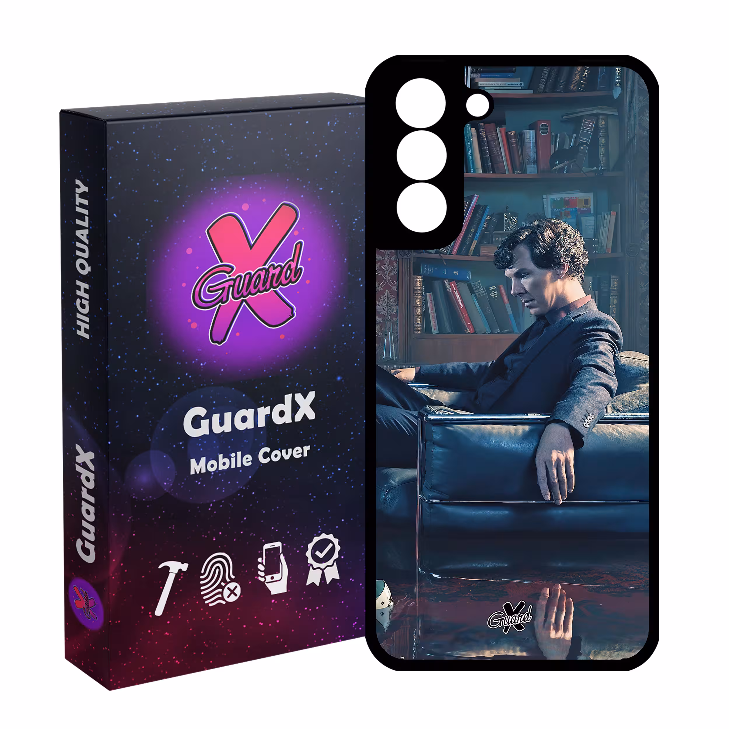 کاور گارد ایکس طرح شرلوک مدل Glass10519 مناسب برای گوشی موبایل سامسونگ Galaxy S21 FE