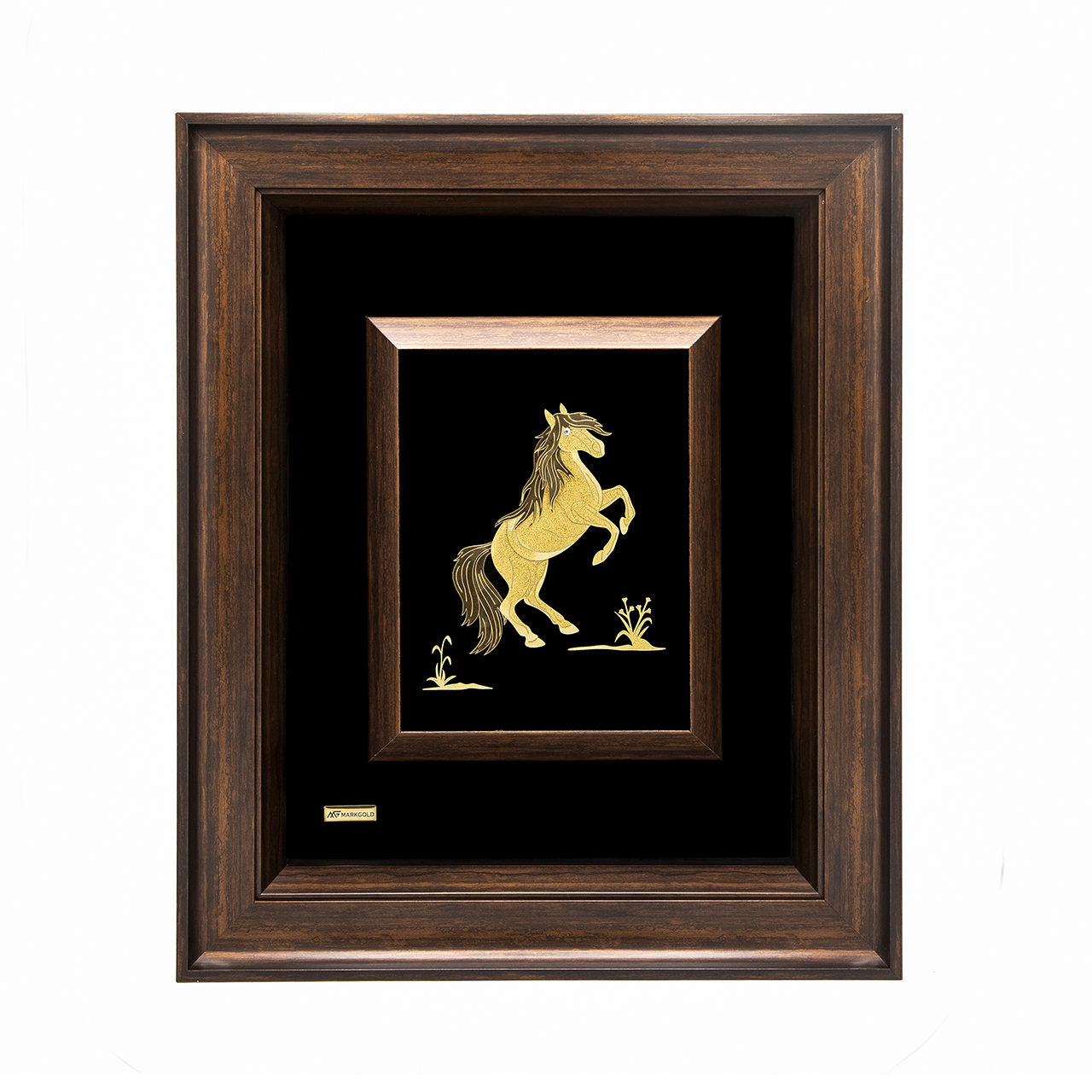 تابلو طلا کوب مارک گلد طرح اسب ایستاده کد TF092