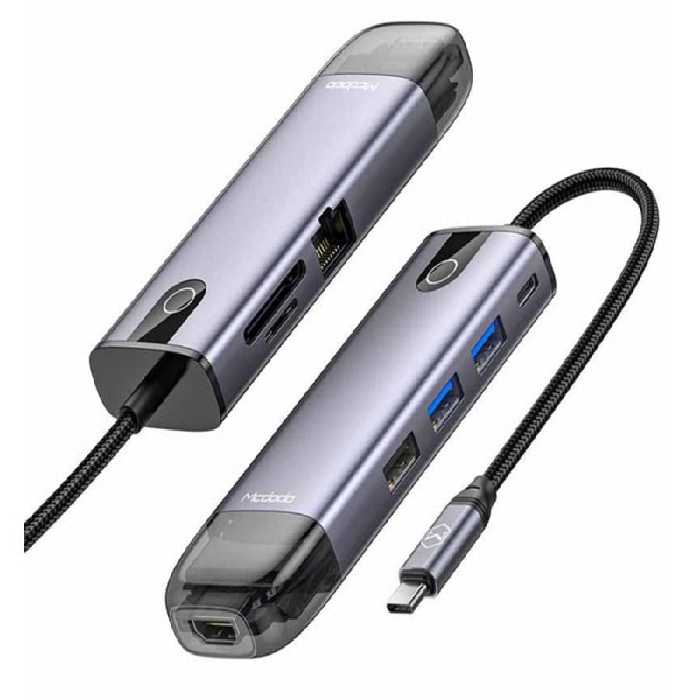 هاب آداپتور 8 پورت تایپ سی مک دودو Mcdodo HU-7730 8in1 Type-C Hub
