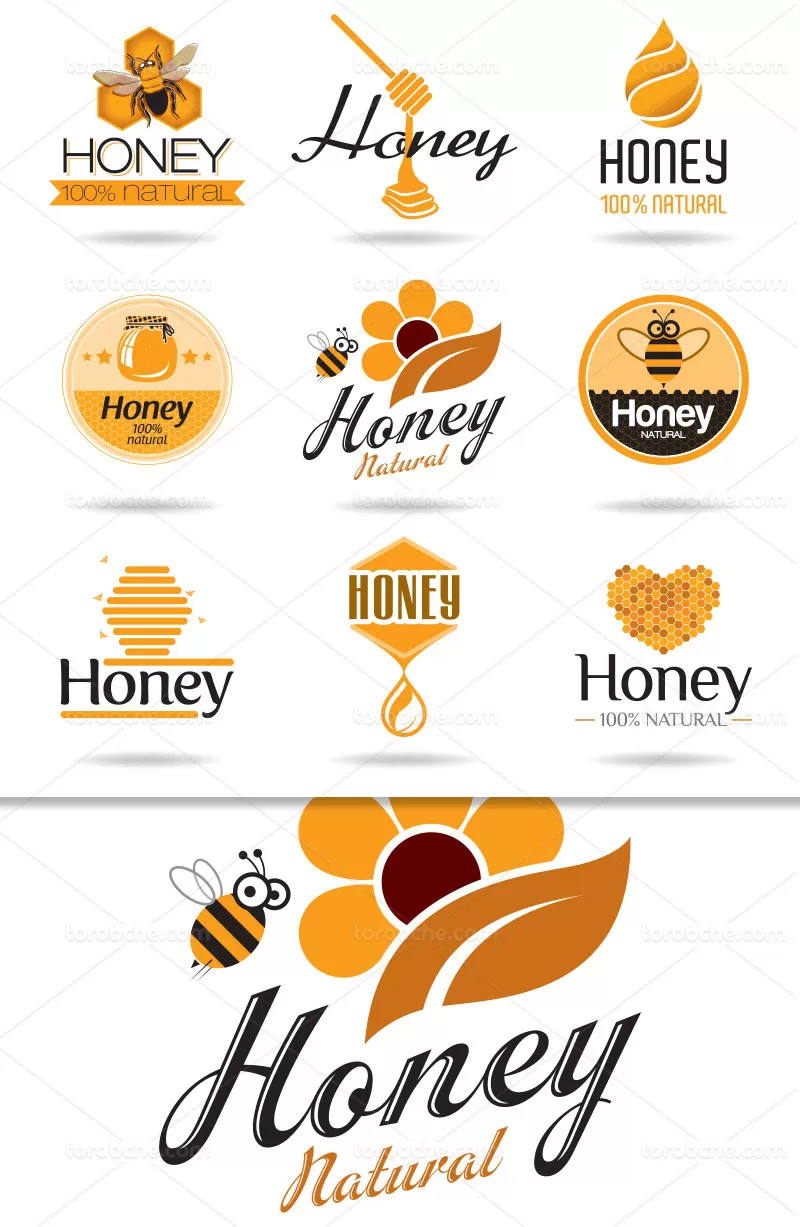 وکتور لوگو عسل | گرافیک با طعم تربچه