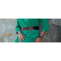 کمربند مشکی زنانه چرمی خاکی اورجینال Desa