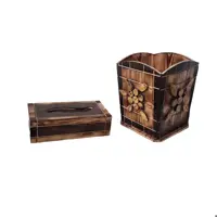 ست سطل و جای دستمال کاغذی مدل سیکا