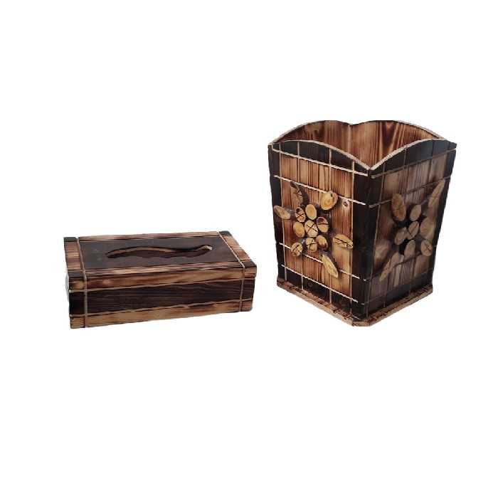 ست سطل و جای دستمال کاغذی مدل سیکا