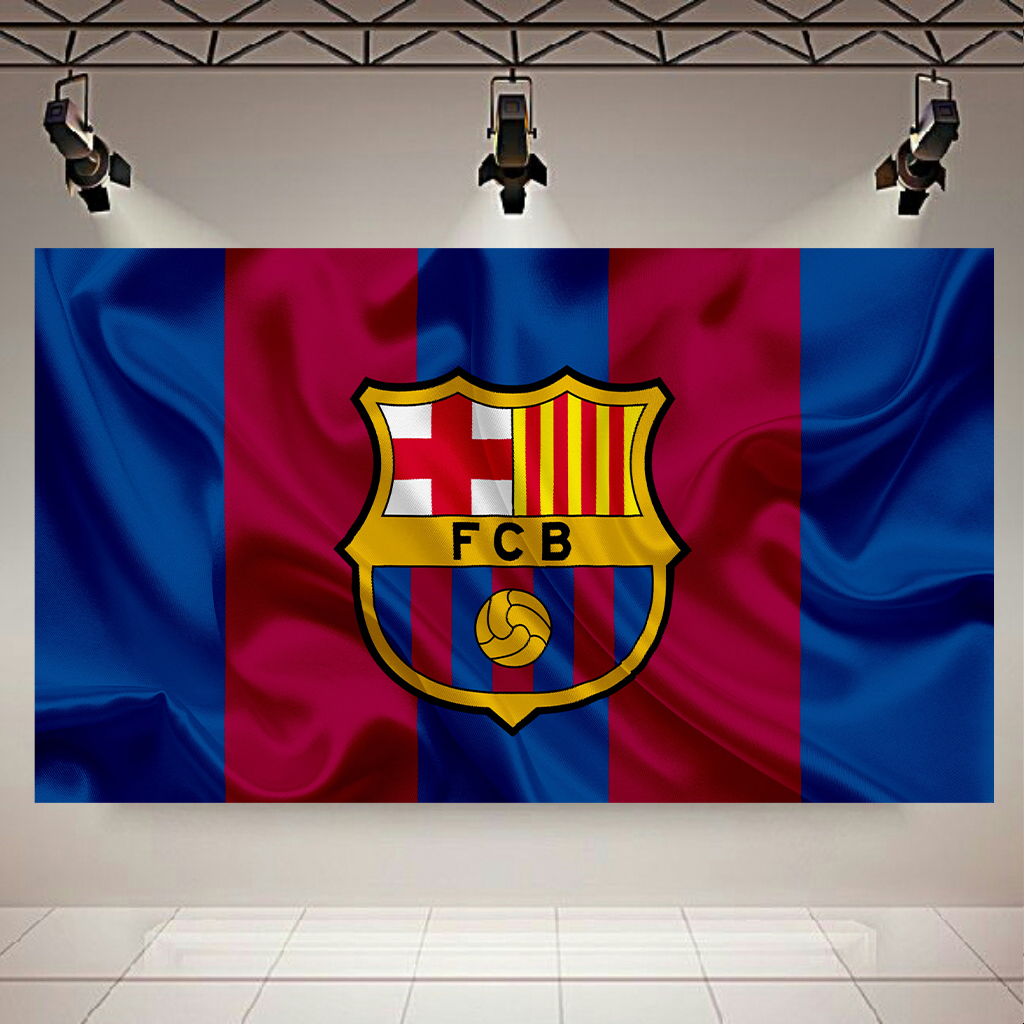 تابلو بوم طرح فوتبال مدل پرچم بارسلونا کد AR3450
