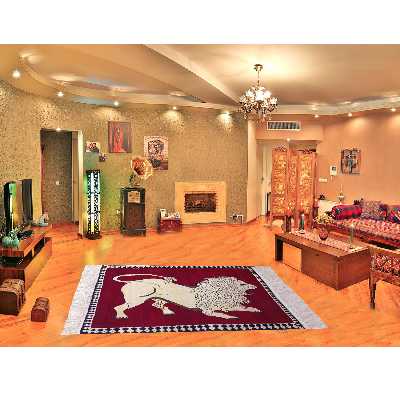 فرش دستبافت یک و دو دهم متری مدل شیر قشقایی کد 9589