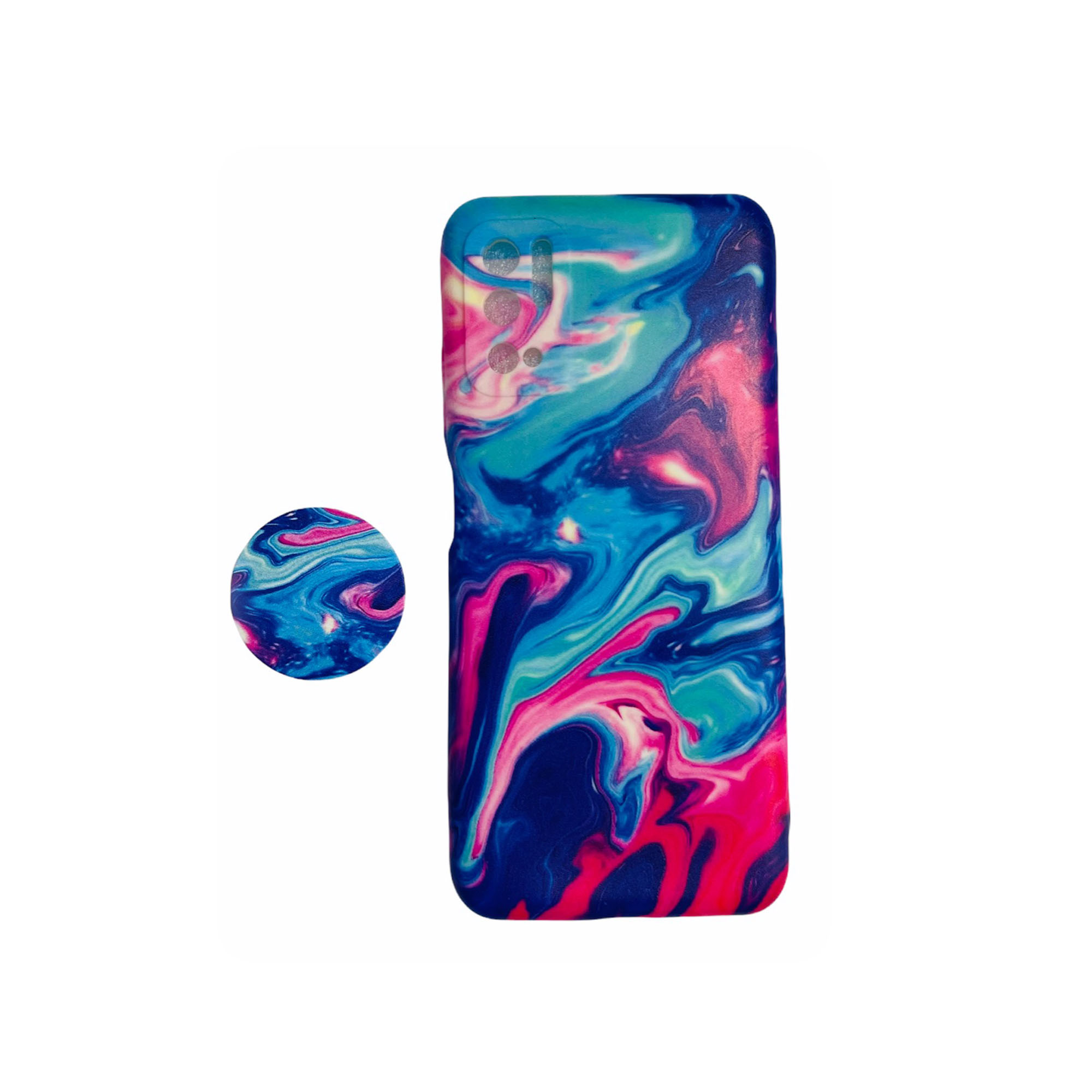 کاور طرح سنگی مدل color88 مناسب برای گوشی موبایل شیائومی POCO M3 PRO به همراه پاپ سوکت