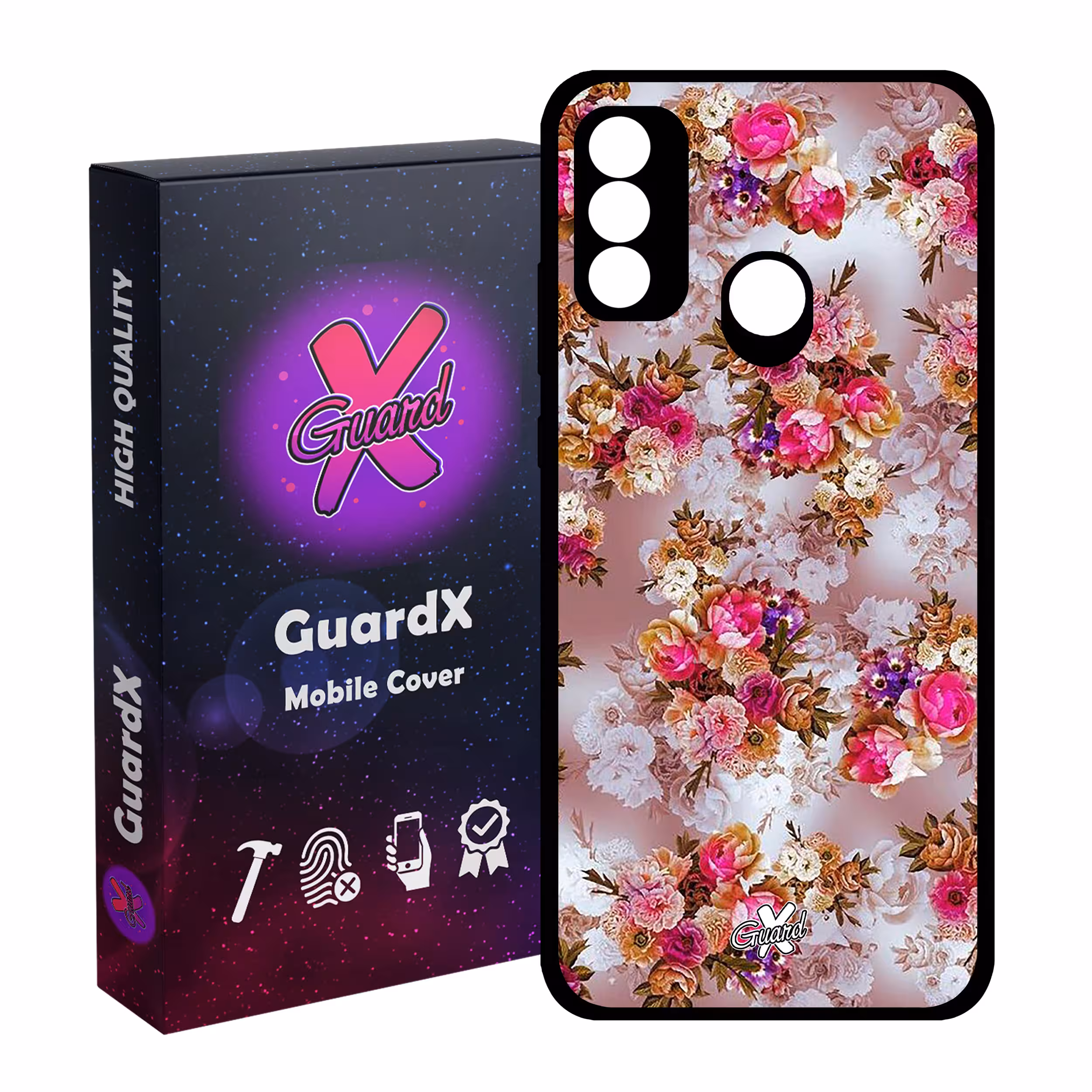 کاور گارد ایکس طرح گل مدل Glass10333 مناسب برای گوشی موبایل هوآوی P Smart 2020