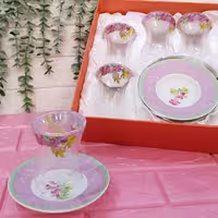 استکان نعلبکی دوجداره آنجلا بنفش (چایخوری آنجلا ) (فنجان نعلبکی آنجلا)
