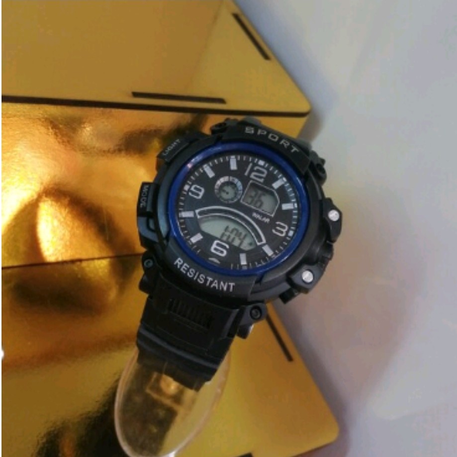 ساعت کامپیوتری اسپورت مشکی  قاب آبی