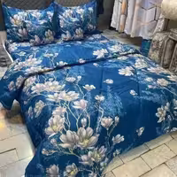 روتختی دونفره الیاف وکیوم هالو300گرمی آبی رادمهر سرویس 6تیکه