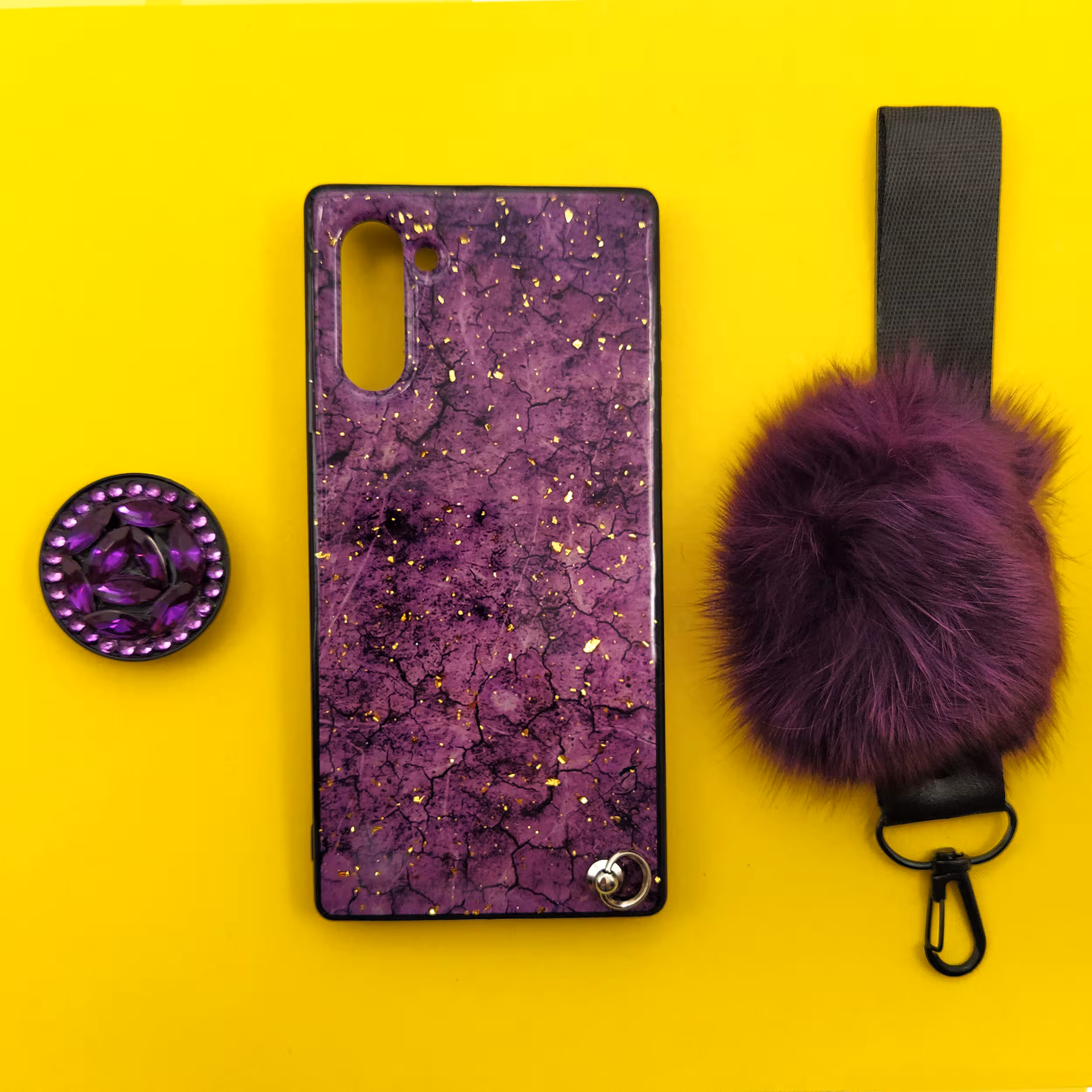 کاور مدل پام پام کد 04 مناسب برای گوشی موبایل سامسونگ Galaxy Note 10 به همراه بند و پایه نگهدارنده