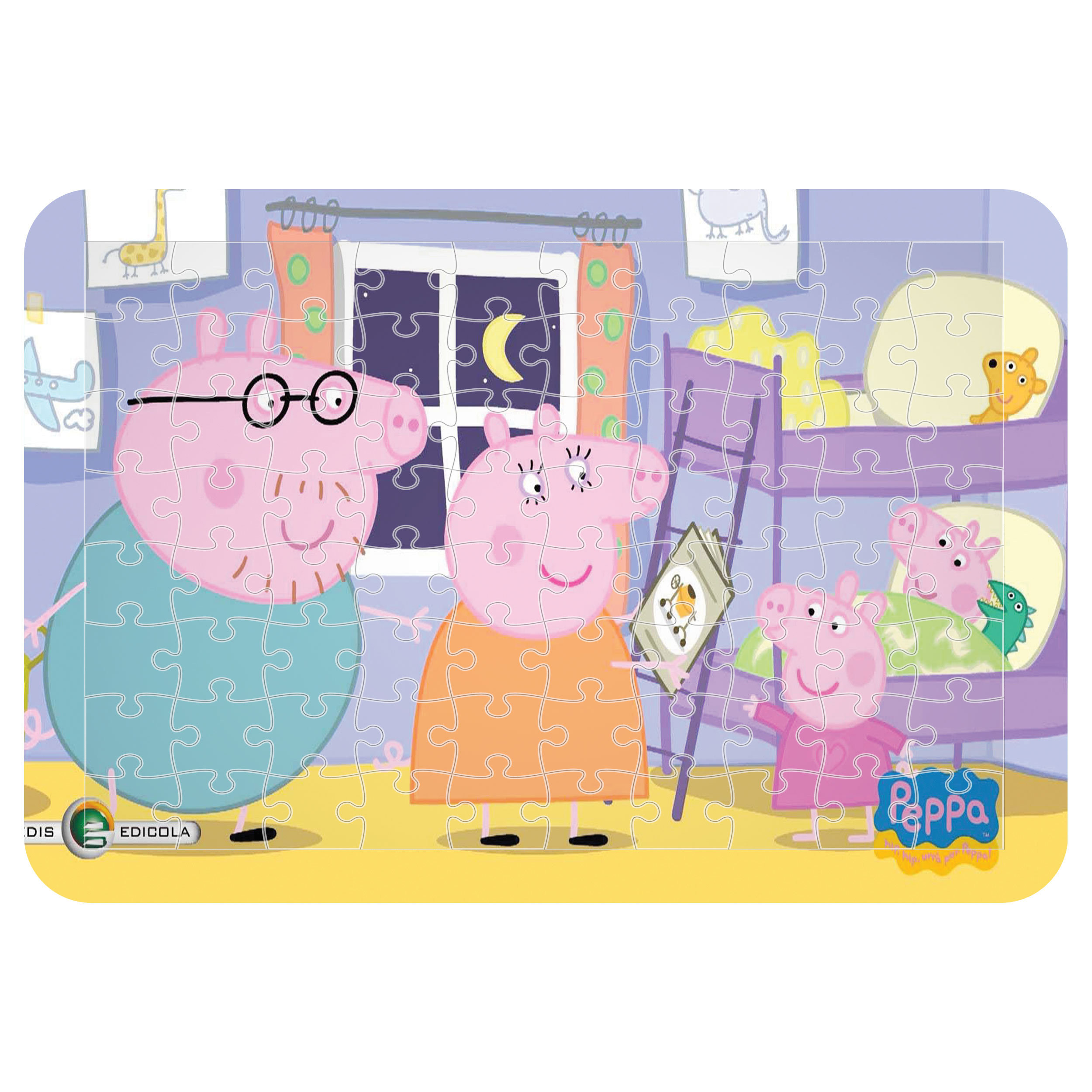 پازل 54 تکه اطلس آبی کارتون پپا پیگ مدل P1206