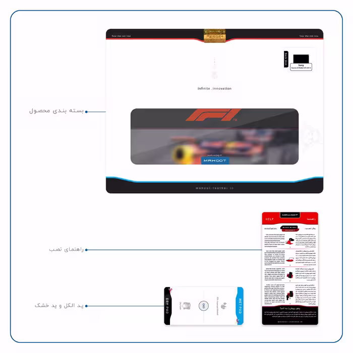 برچسب پوششی ماهوت مدل Formula One مناسب برای تبلت سونی Xperia Z2 Tablet LTE 2014