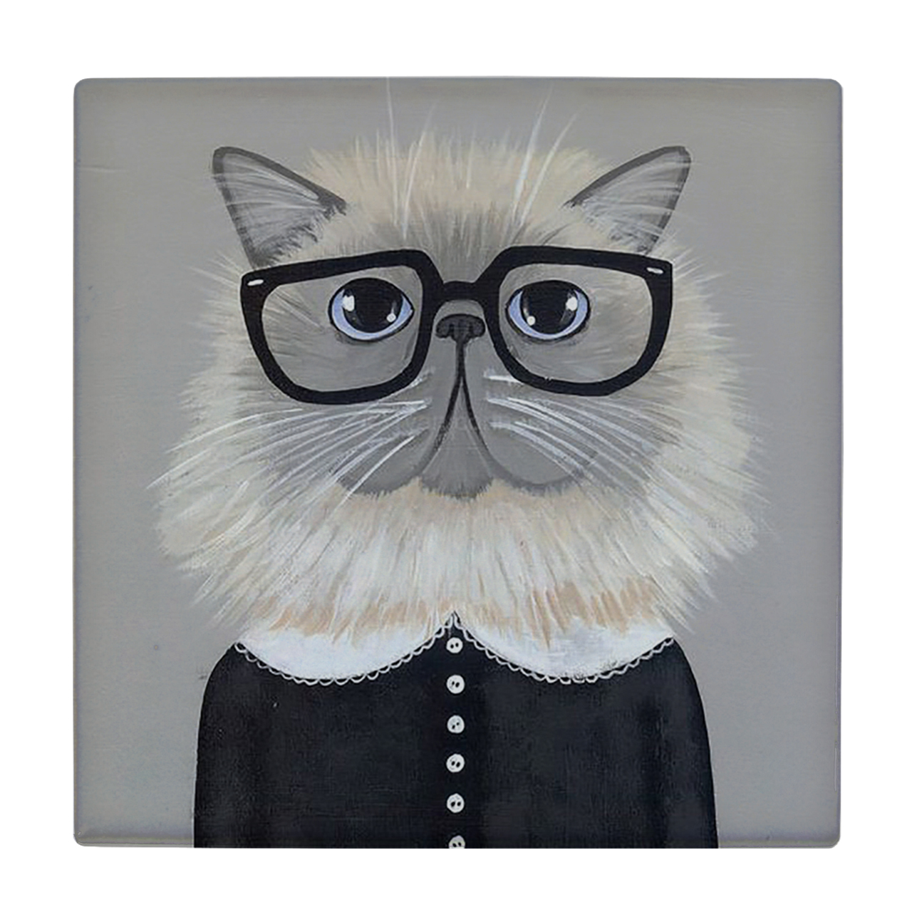 کاشی کارنیلا طرح گربه عینکی مدل لوحی کد WKB903 