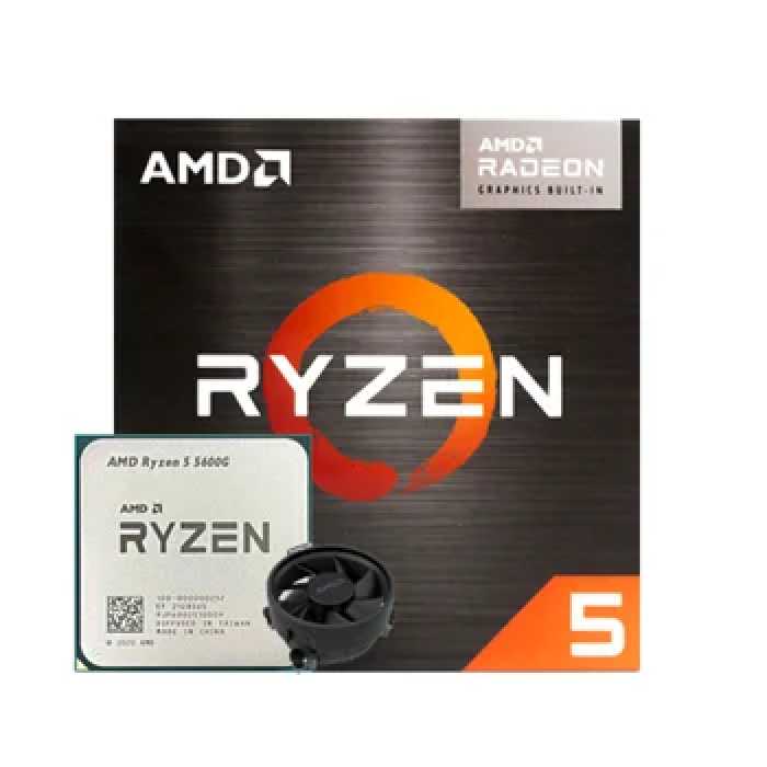 پردازنده دسکتاپ AMD مدل AMD Ryzen 5 5600G • همراه با جعبه و خنک کننده ⁃ باندل با مادربرد