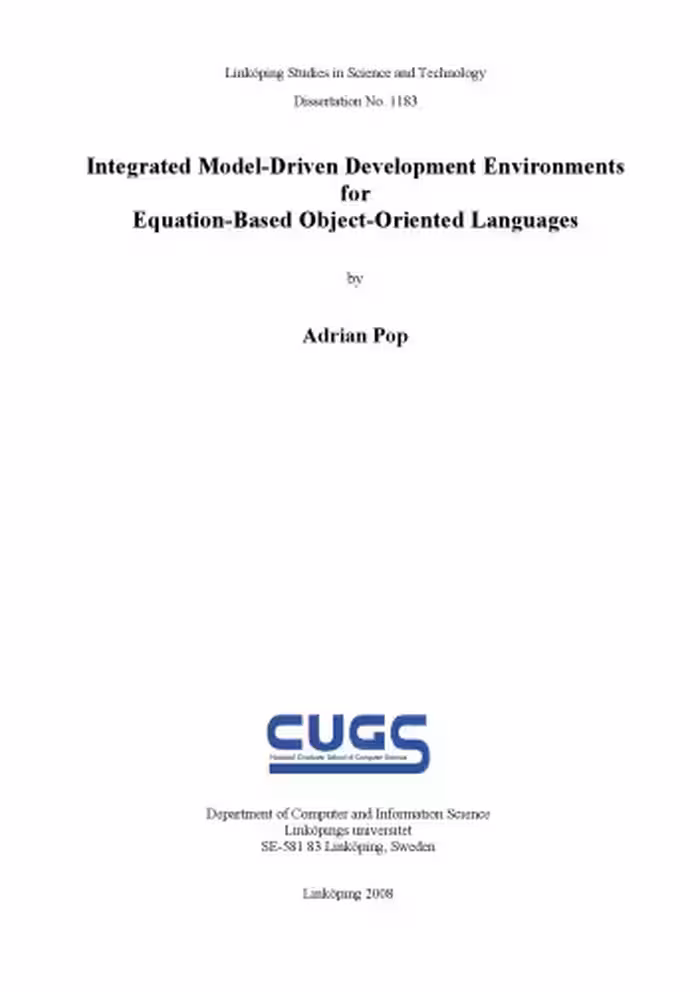 خرید و دانلود نسخه کامل کتاب Integrated model-driven development environments for equation-based object-oriented languages