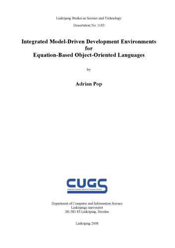 خرید و دانلود نسخه کامل کتاب Integrated model-driven development environments for equation-based object-oriented languages