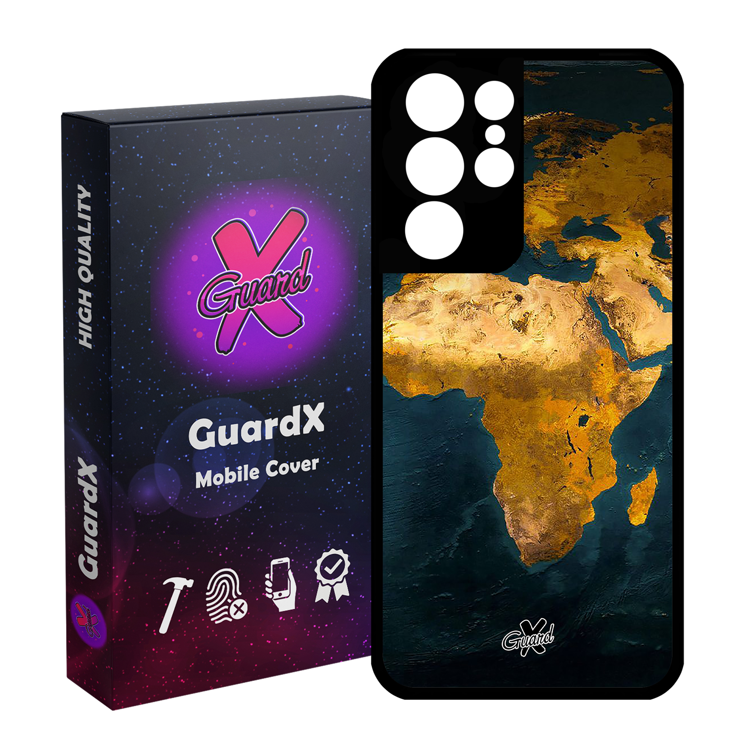 کاور گارد ایکس طرح Map مدل Glass10291 مناسب برای گوشی موبایل سامسونگ Galaxy S21 Ultra