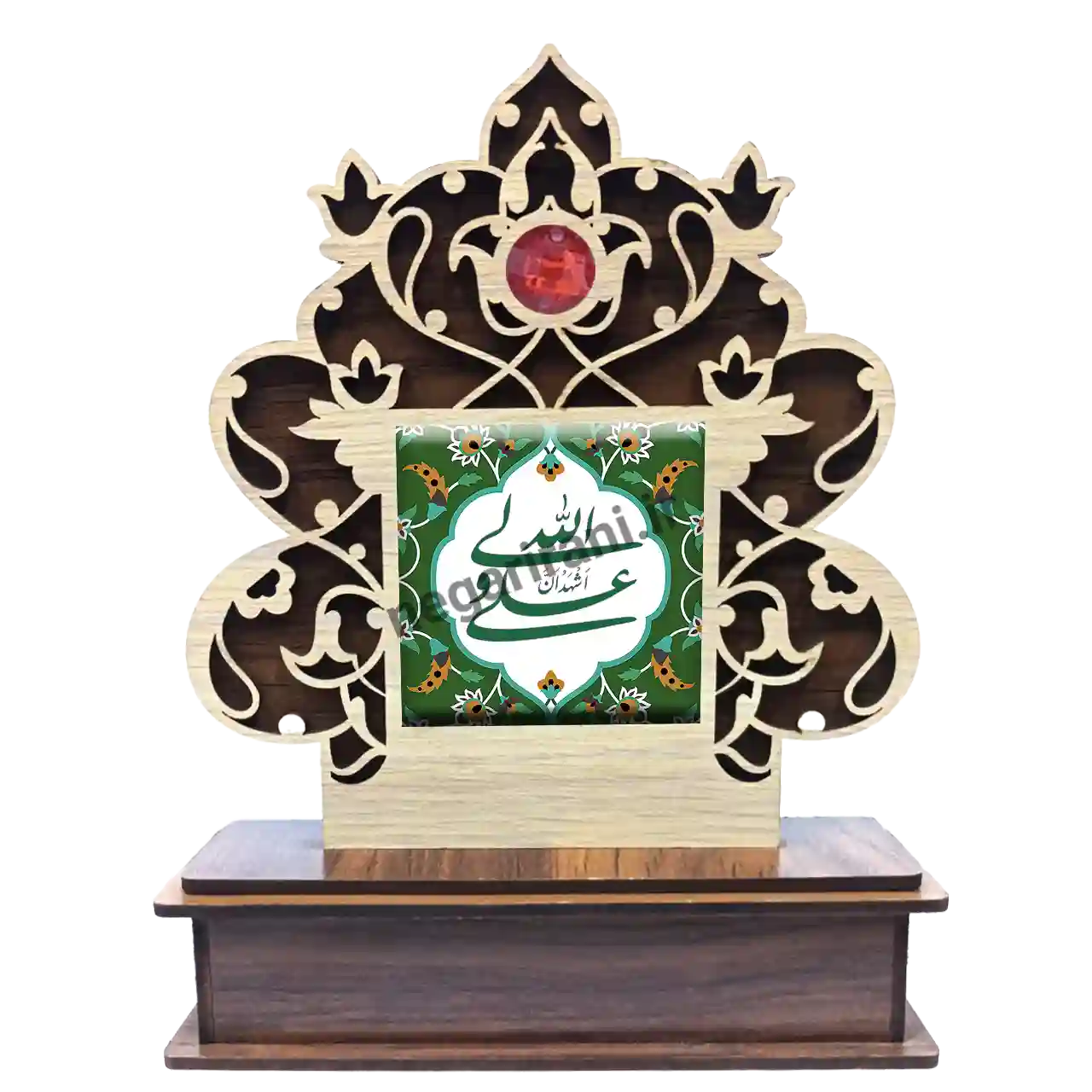 تندیس کاشی گلدار علی ولی الله 2D 126