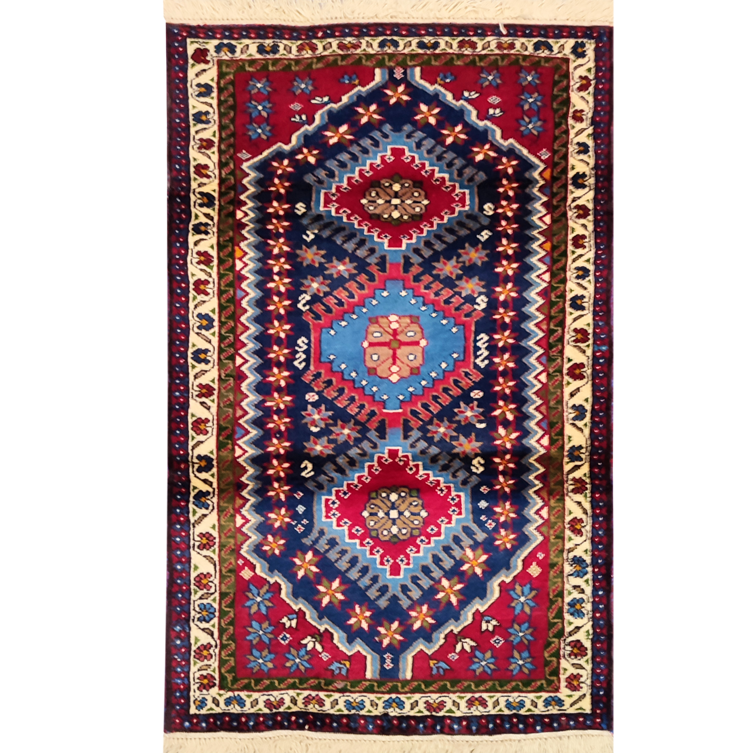 فرش دستبافت یک متری طرح لوزی کد AA266