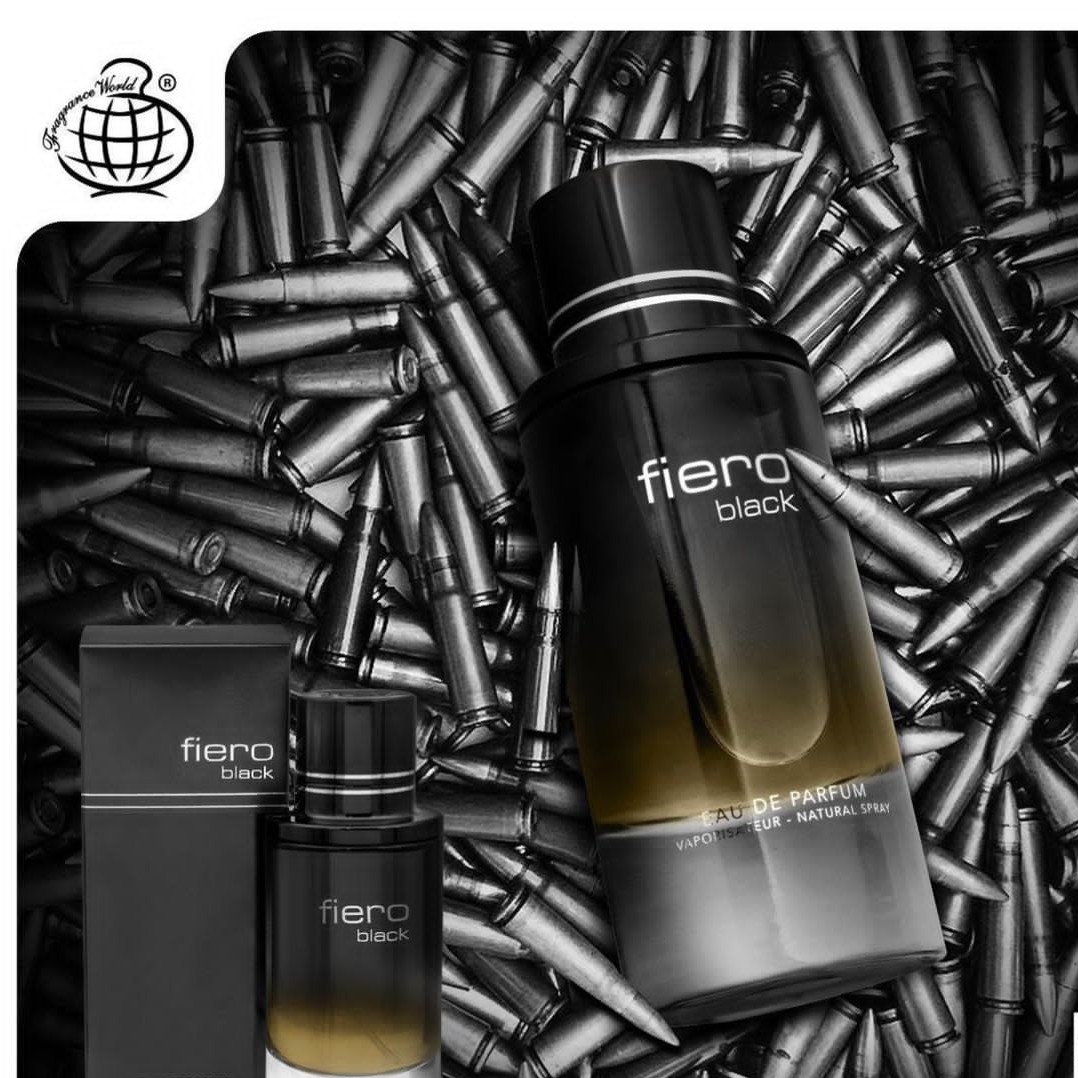 ادکلن فیرو بلک مشکی مردانه فراگرنس ورد  Fragrance world Fiero  Black فیرو مشکی و آبی