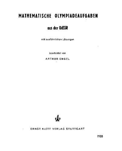 خرید و دانلود نسخه کامل کتاب Mathematische Olympiadeaufgaben aus der UdSSR