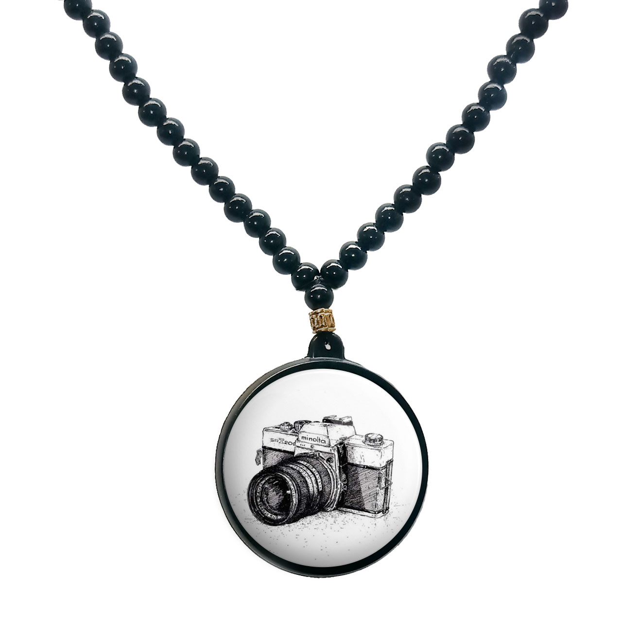 گردنبند پرمانه طرح عکاس کد pmd.5165 مدل دو طرفه