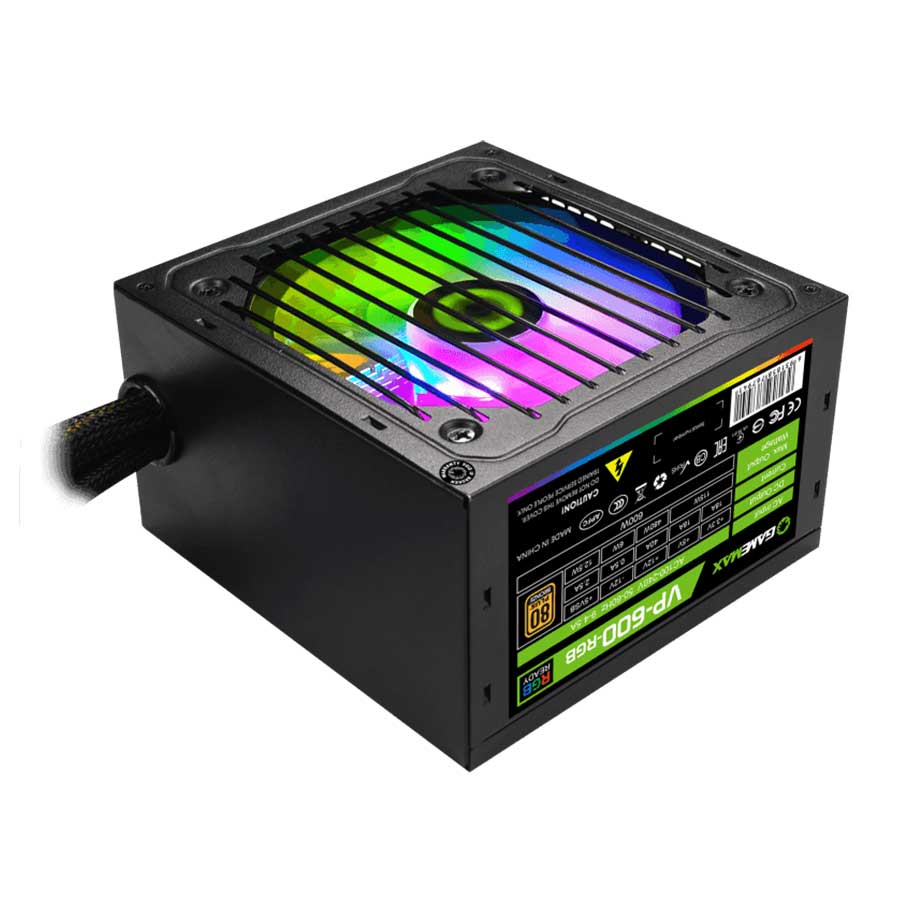 قیمت و خرید پاور کامپیوتر 600 وات نیمه ماژولار گیم مکس مدل VP600 RGB-M | یاس ارتباط