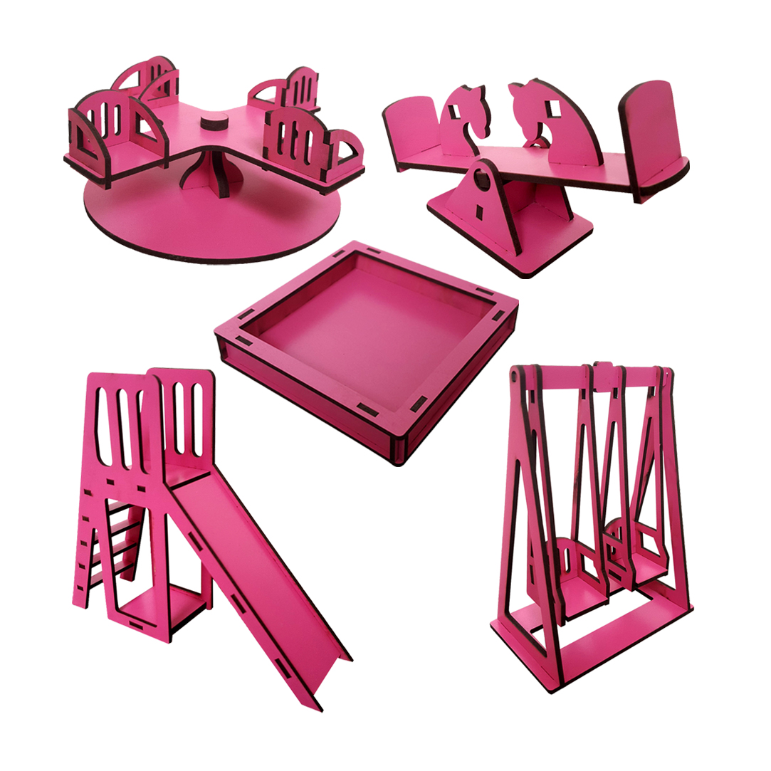 ماکت دکوری طرح پارک بازی مدل 400 مجموعه 5 عددی