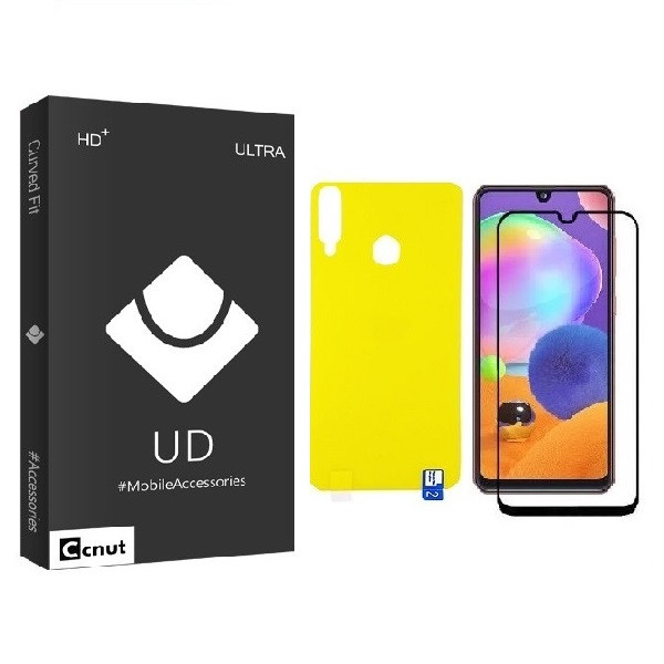 محافظ صفحه نمایش کوکونات مدل FUL مناسب برای گوشی موبایل سامسونگ Galaxy A20s به همراه محافظ پشت گوشی | کالا برتری
