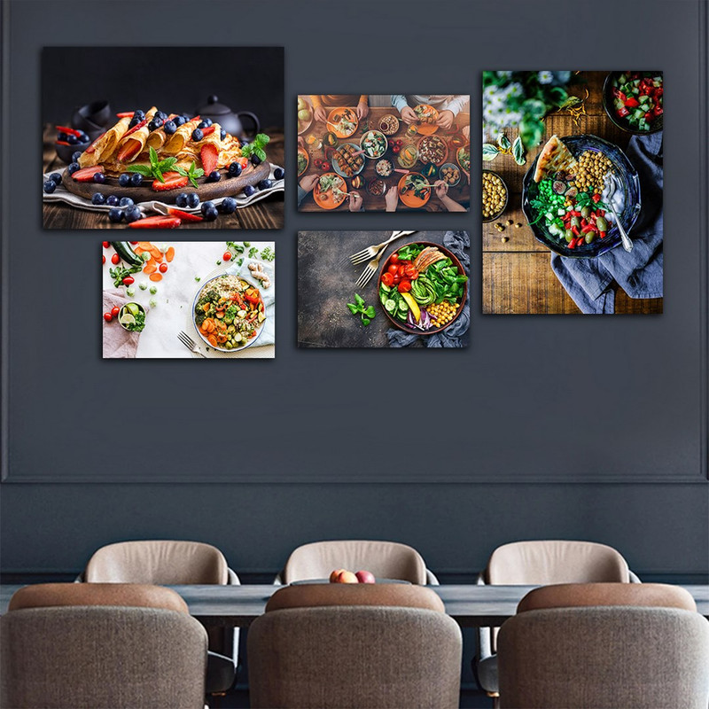 تابلو شاسی دنیای قابطرح آشپزخانه و رستوران مدل SH-860 مجموعه 5 عددی | دنیای قاب