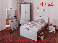 سرویس خواب جوان و نوجوان کد 47شامل تخت /کمد/پاتختی/میز تحریر