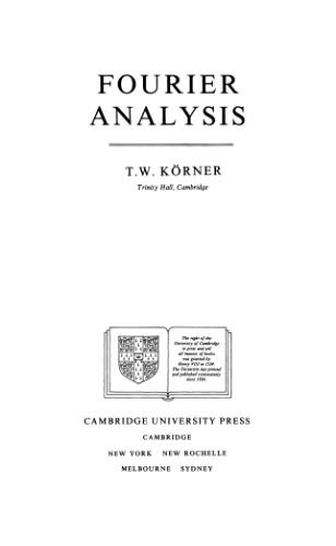 خرید و دانلود نسخه کامل کتاب Fourier Analysis