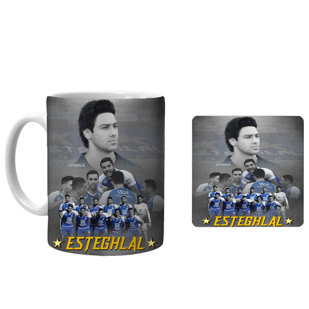 ماگ طرح استقلال کد xs104 به همراه زیرلیوانی 