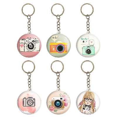 جاکلیدی خندالو طرح دوربین کد 65A مجموعه 6 عددی