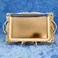 سینی مستطیل پایه دار ساده گل سرخ مدل 5225S