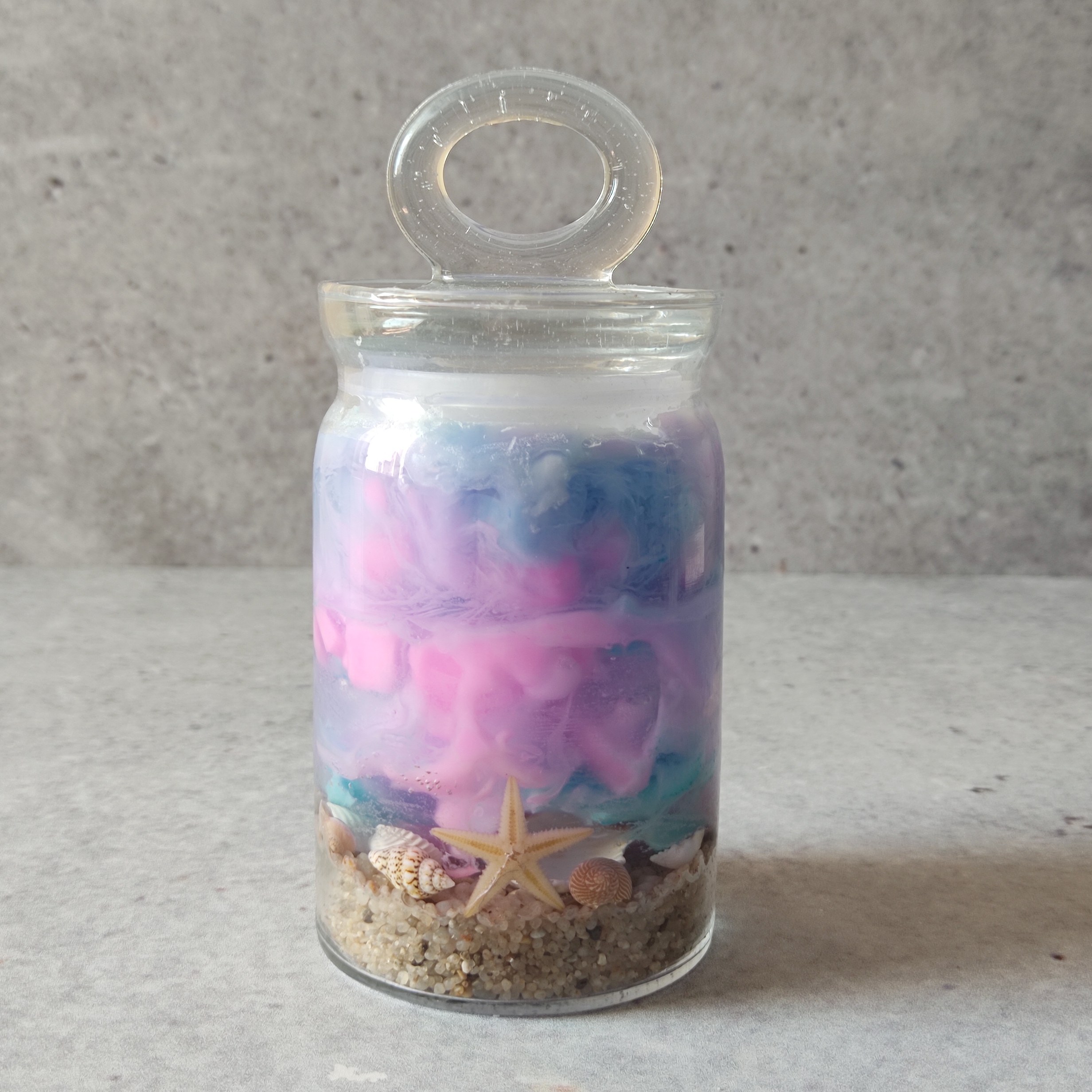 شمع شیشه ای بزرگ دکوری با درپوش - هدیه خاص و ارزان قیمت