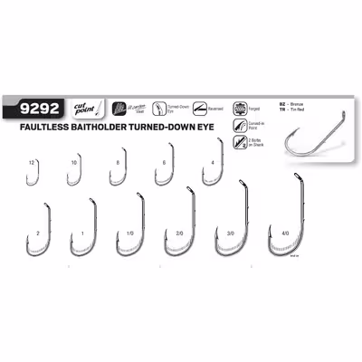 قلاب ماهیگیری وی ام سی کد 9292 سایز TR 1.0 بسته 10 عددی