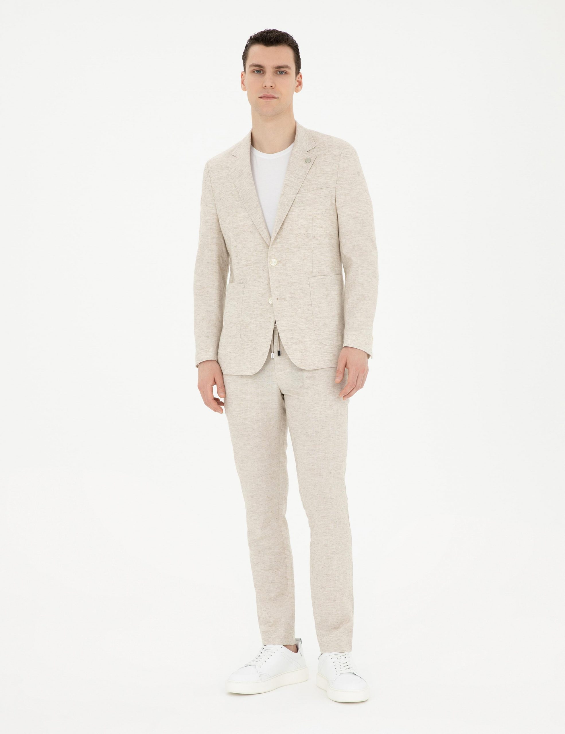 کت و شلوار مردانه بژ پیرکاردین - فروشگاه لباس شهرمون