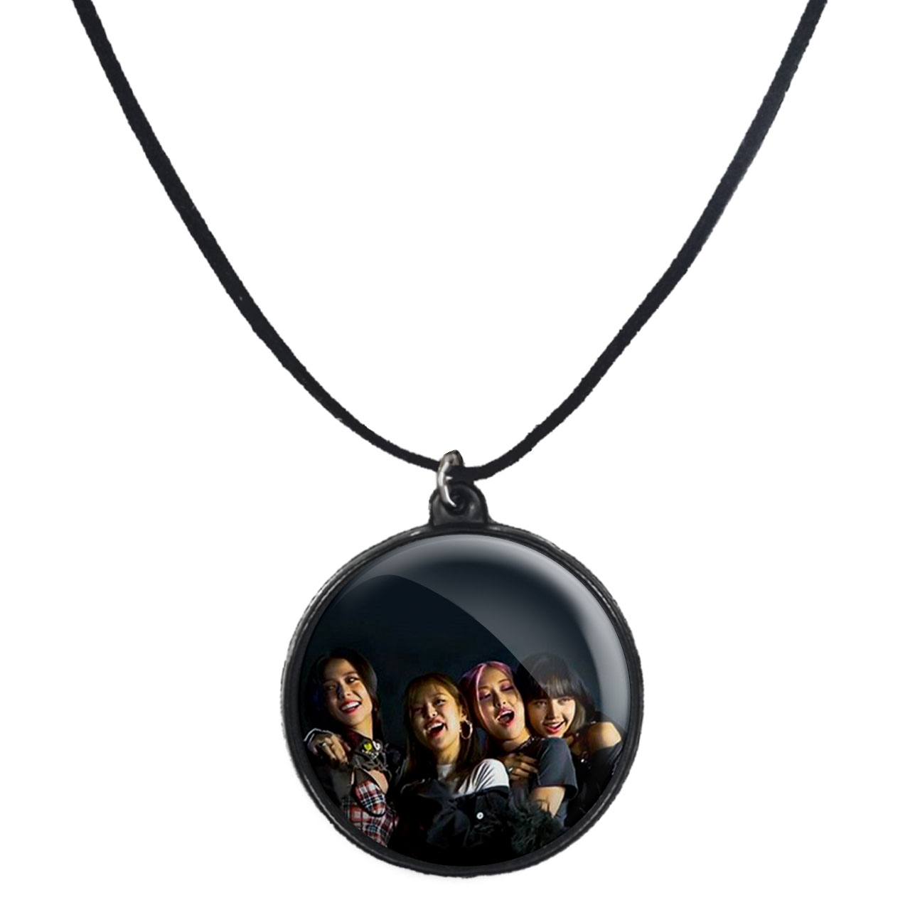 گردنبند پرمانه طرح بلک پینک کد pmb.17848 مدل دو طرفه