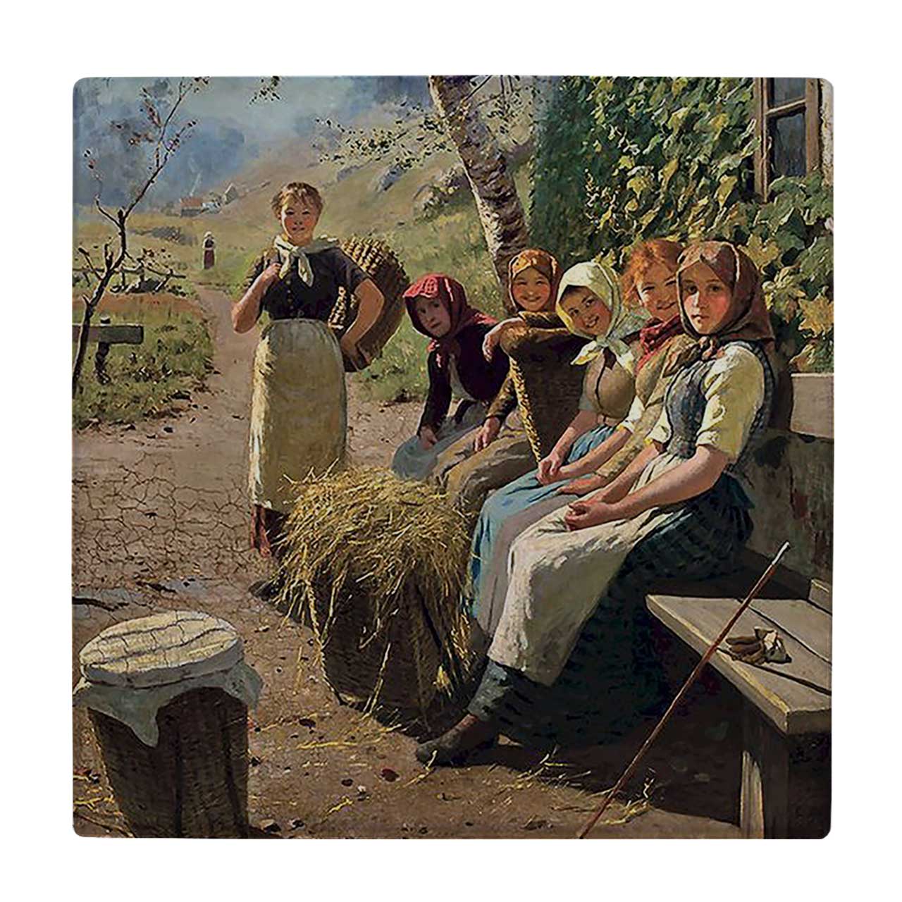 کاشی کارنیلا طرح زنان روستایی کد wkk3570