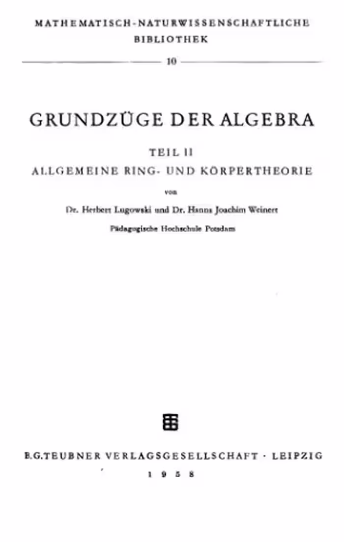 خرید و دانلود نسخه کامل کتاب Grundzuge der Algebra, teil 2