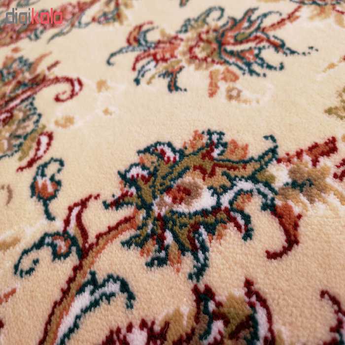 فرش ماشینی زمرد مشهد طرح افشان زمینه کرم