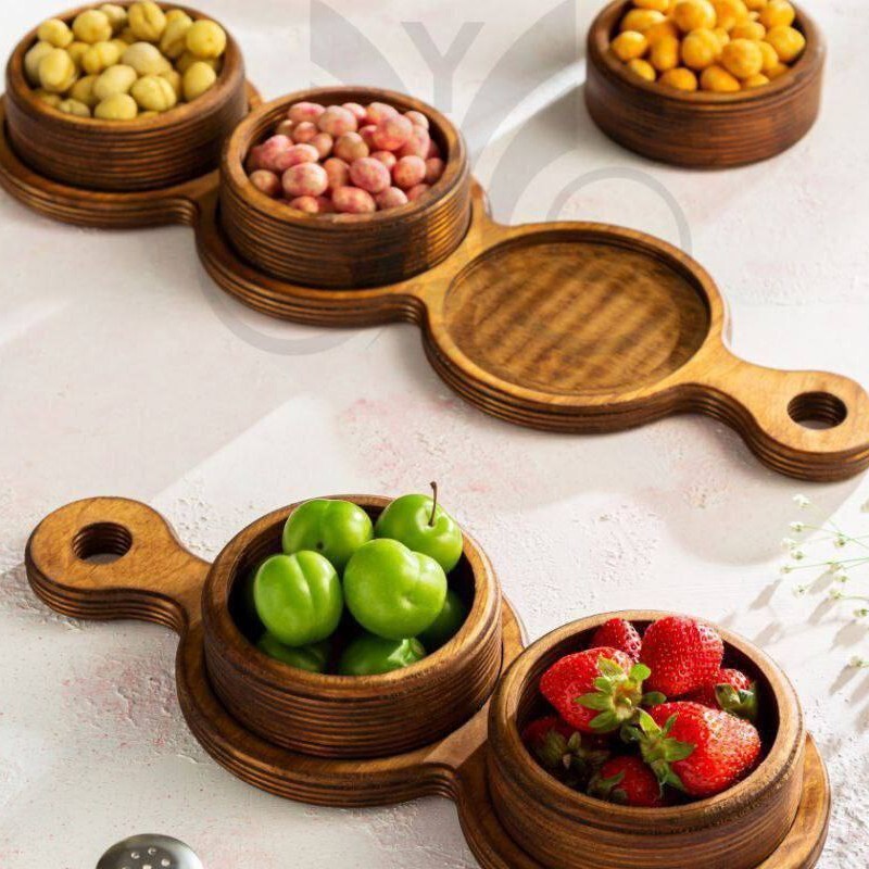 اردوخوری گرد 3 خانه پیاله دار دسته راکتی